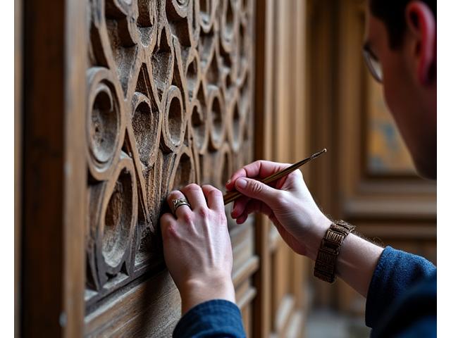 Gedetailleerde interieurrestauratie van houten panelen in een rijksmonument.